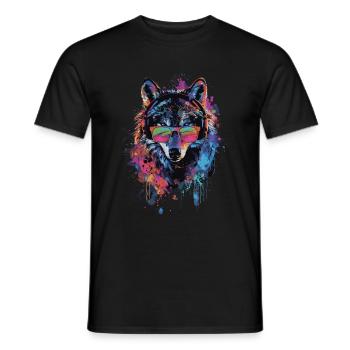 Wolf - Männer T-Shirt - Schwarz - Vorne - AI Model Male 178 light (178cm)