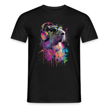 Capybara - Men's T-Shirt - black - Front - AI Model Male 178 light (178cm)