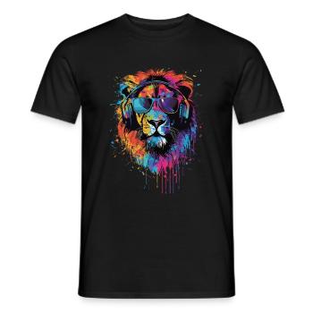 Löwe - Männer T-Shirt - Schwarz - Vorne - AI Model Male 178 light (178cm)