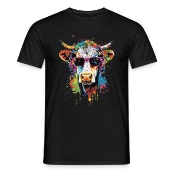 Vache irlandaise - T-shirt homme - noir - Devant - AI Model Male 178 light (178cm)
