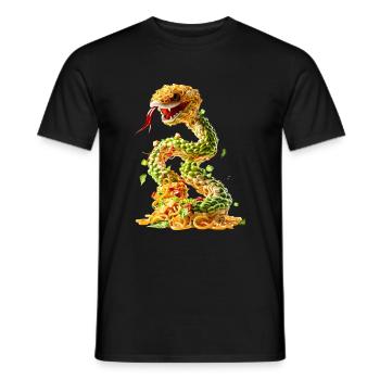 Schlange Nudeln - Männer T-Shirt - Schwarz - Vorne - AI Model Male 178 light (178cm)