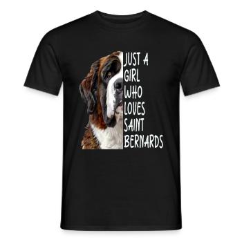 Saint Bernard Girl Gift - Men's T-Shirt - black - Front - AI Model Male 178 light (178cm)