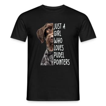 Caniche Pointer Girl Cadeau - T-shirt homme - noir - Devant - AI Model Male 178 light (178cm)