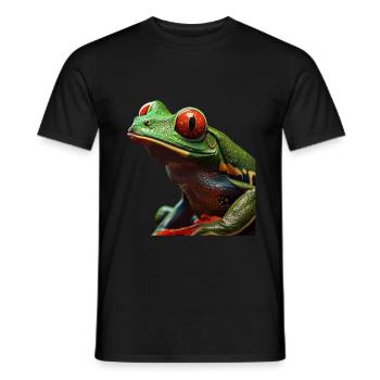 Red-eyed Tree Frog - Men's T-Shirt - black - Front - AI Model Male 178 light (178cm)