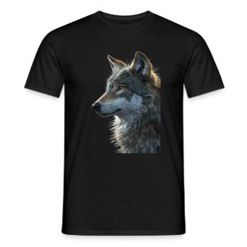 Wolf - Men's T-Shirt - black - Front - AI Model Male 178 light (178cm)