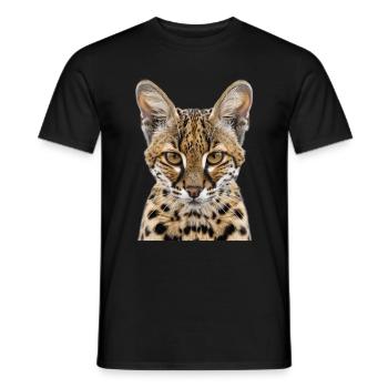 Savannah Cat - Men's T-Shirt - black - Front - AI Model Male 178 light (178cm)