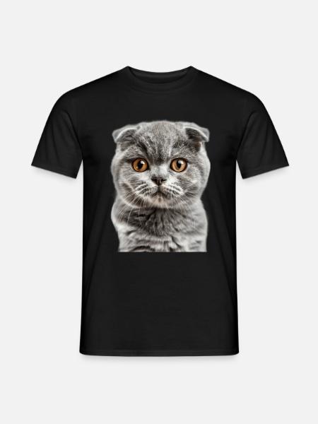 Scottish Fold-eared Cat - Men's T-Shirt - black