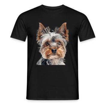Yorkshire Terrier - T-shirt homme - noir - Devant - AI Model Male 178 light (178cm)