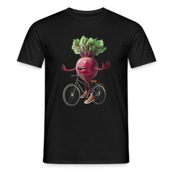 Beetroot Bicycle - Men's T-Shirt - black - Front - AI Model Male 178 light (178cm)