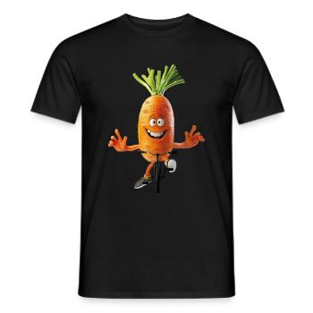 Vélo carotte - T-shirt homme - noir - Devant - AI Model Male 178 light (178cm)