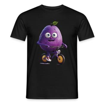 Plum Bike - Men's T-Shirt - black - Front - AI Model Male 178 light (178cm)