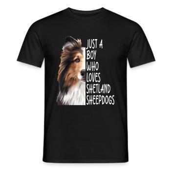 Shetland Schäferhund - Männer T-Shirt - Schwarz - Vorne - AI Model Male 178 light (178cm)
