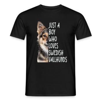 Schwedischer Vallhund - Männer T-Shirt - Schwarz - Vorne - AI Model Male 178 light (178cm)