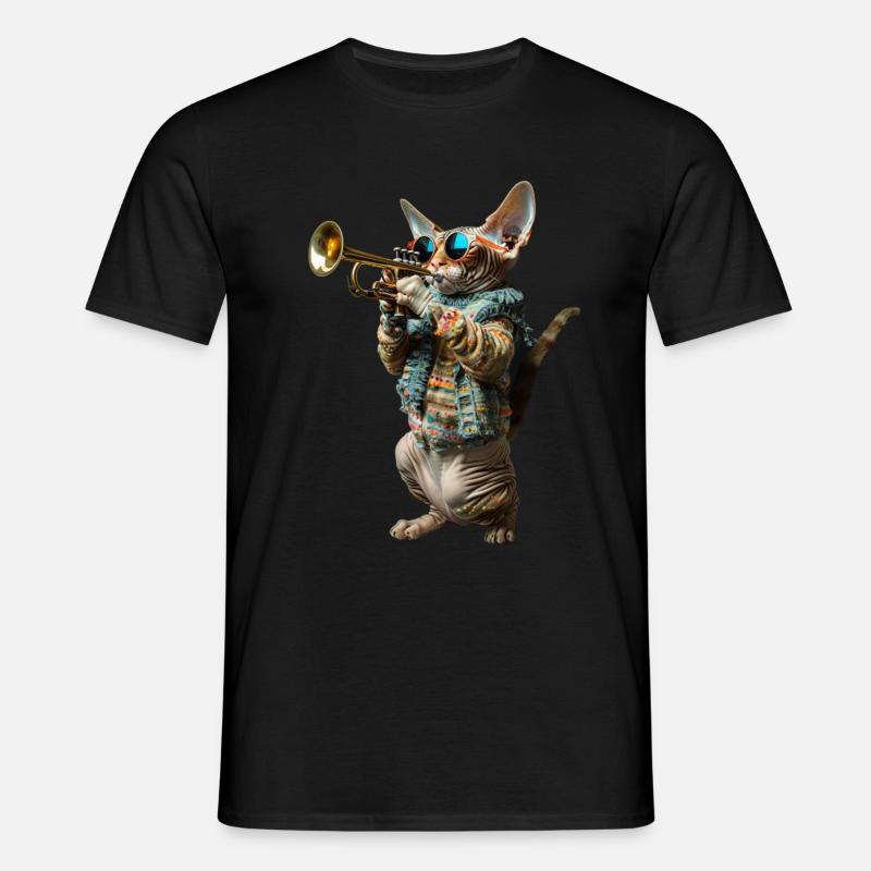 Devon Rex Trumpet - Men's T-Shirt - black
