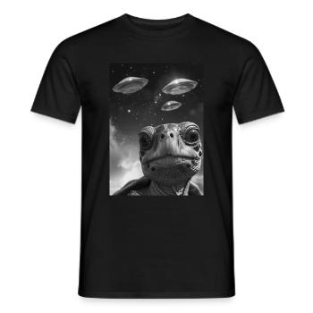 OVNI Selfie Tortue - T-shirt homme - noir - Devant - AI Model Male 178 light (178cm)