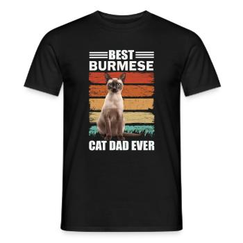Burmese Dad Cat - Men's T-Shirt - black - Front - AI Model Male 178 light (178cm)