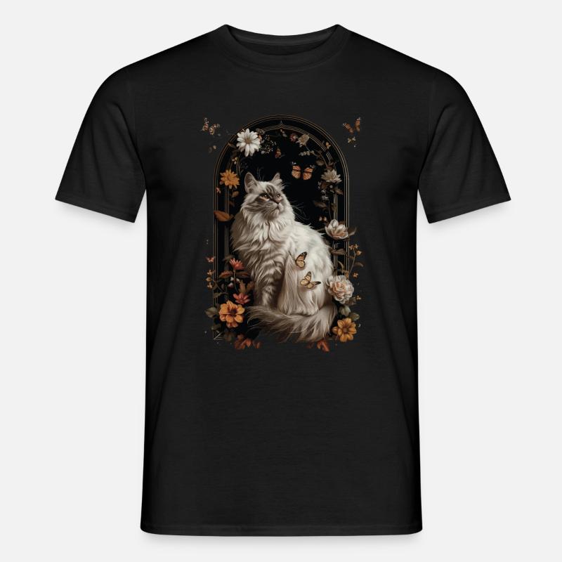 Sibirische Katze - Männer T-Shirt - Schwarz