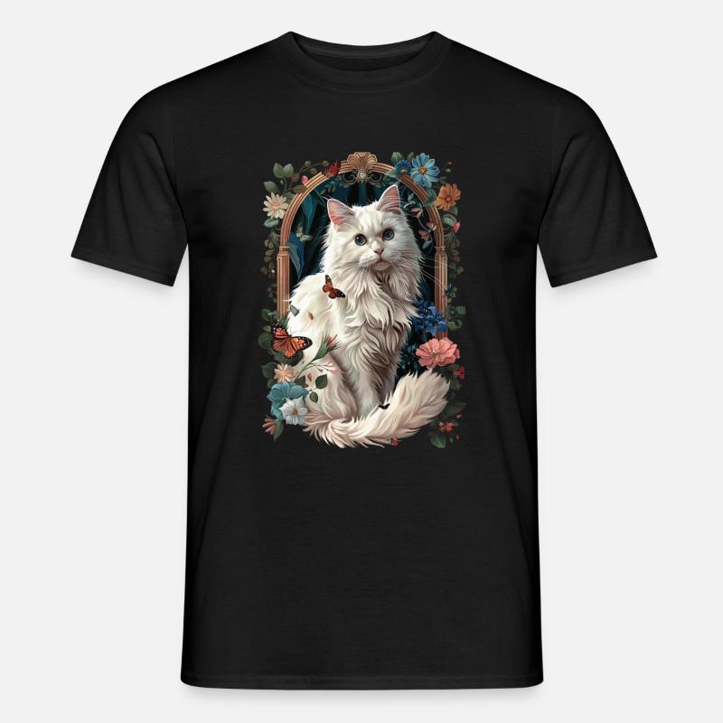 Türkisch Angora Katze - Männer T-Shirt - Schwarz