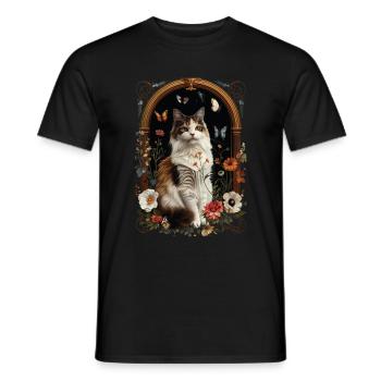 Turkish Van Cat - Men's T-Shirt - black - Front - AI Model Male 178 light (178cm)