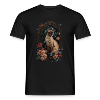 Chat birman - T-shirt homme - noir - Devant - AI Model Male 178 light (178cm)