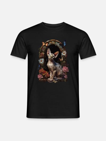 Chat Devon Rex - T-shirt homme - noir