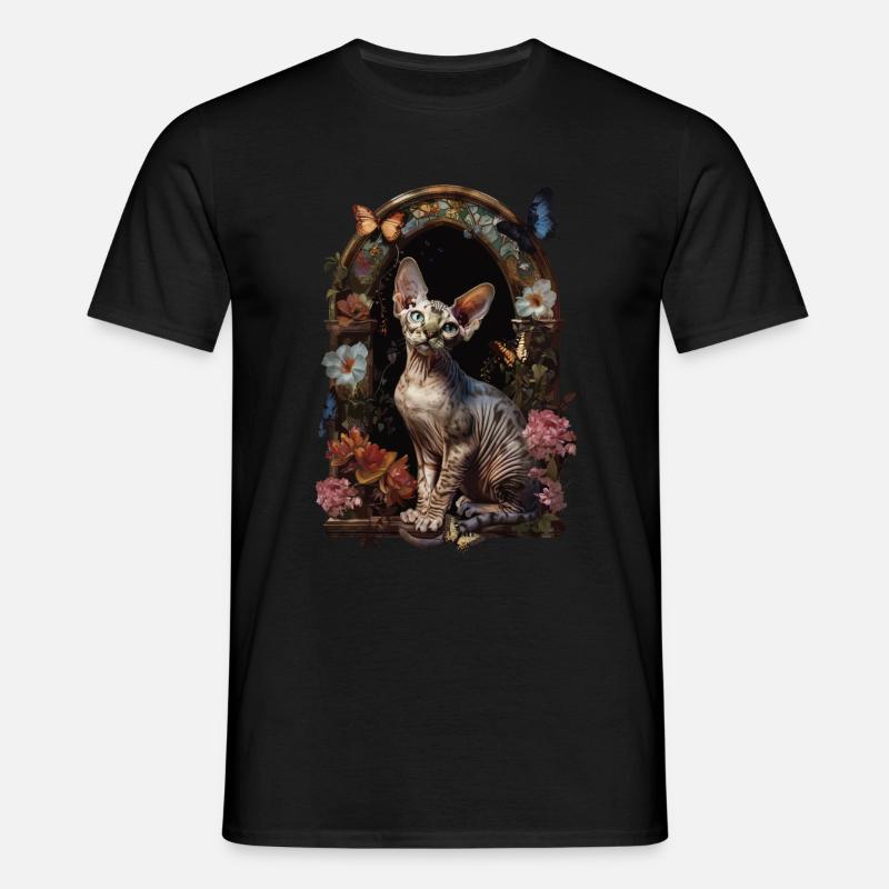 Chat Devon Rex - T-shirt Homme - noir