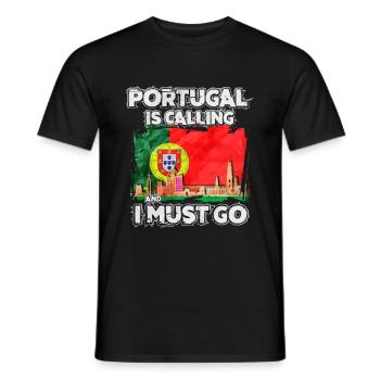 Portugal - Men's T-Shirt - black - Front - AI Model Male 178 light (178cm)