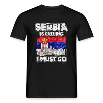Serbia - Men's T-Shirt - black - Front - AI Model Male 178 light (178cm)