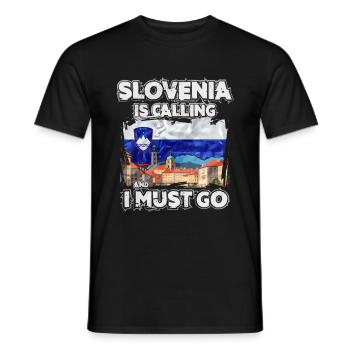 Slowenien - Männer T-Shirt - Schwarz - Vorne - AI Model Male 178 light (178cm)