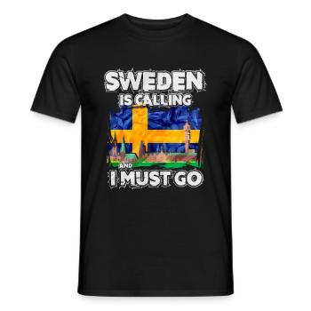 Suède - T-shirt homme - noir - Devant - AI Model Male 178 light (178cm)