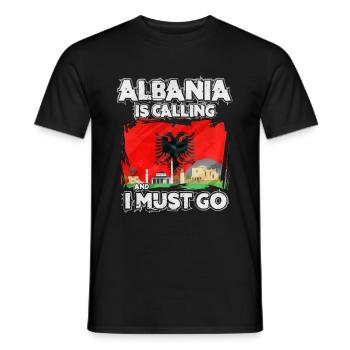 Albanien - Männer T-Shirt - Schwarz - Vorne - AI Model Male 178 light (178cm)