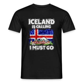 Islande - T-shirt homme - noir - Devant - AI Model Male 178 light (178cm)