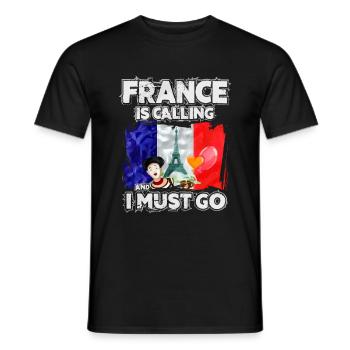 Frankreich - Männer T-Shirt - Schwarz - Vorne - AI Model Male 178 light (178cm)