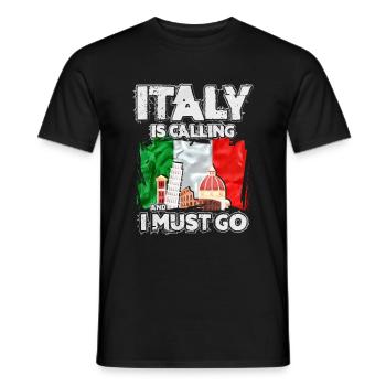 Italien - Männer T-Shirt - Schwarz - Vorne - AI Model Male 178 light (178cm)
