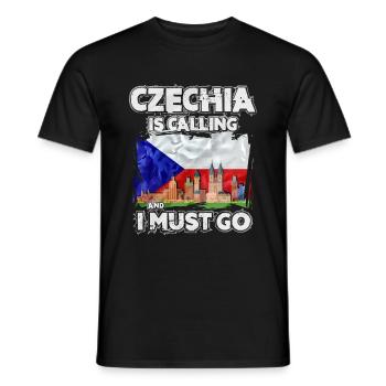 Tchéquie - T-shirt homme - noir - Devant - AI Model Male 178 light (178cm)