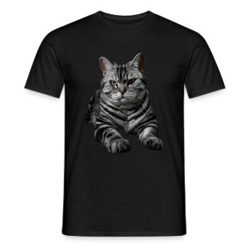 American Shorthair - Men's T-Shirt - black - Front - AI Model Male 178 light (178cm)