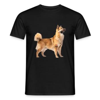 Norwegian Buhund Dad Papa - Men's T-Shirt - black - Front - AI Model Male 178 light (178cm)