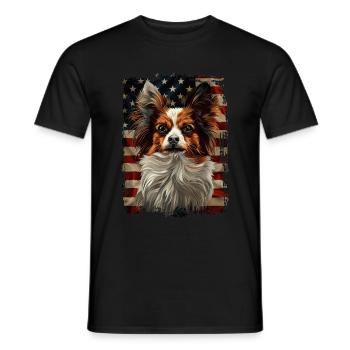Papillon America USA - Men's T-Shirt - black - Front - AI Model Male 178 light (178cm)