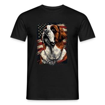 America Usa of the St. Bernard - Men's T-Shirt - black - Front - AI Model Male 178 light (178cm)