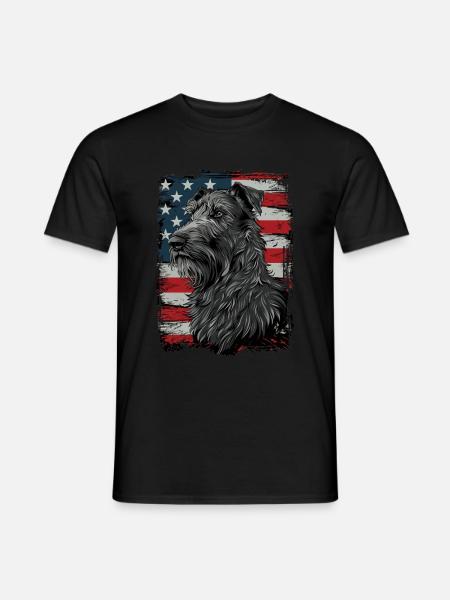 Schottischer Deerhound, Amerika Usa - Männer T-Shirt - Schwarz