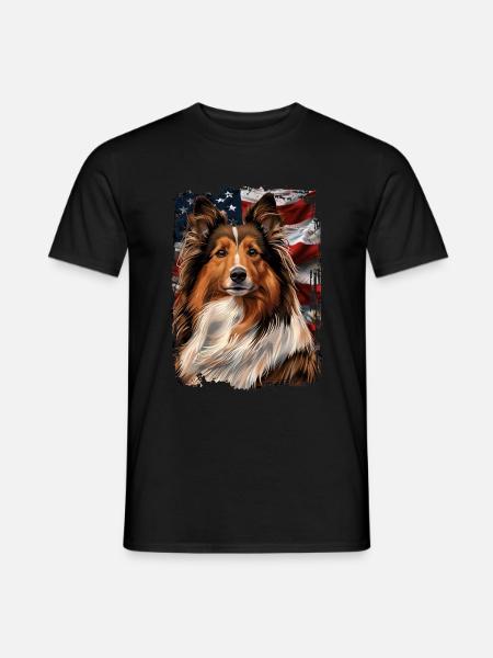 Shetland Sheepdog America Usa - Men's T-Shirt - black