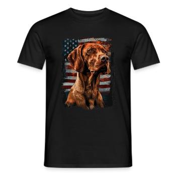 Vizsla-America Usa - Men's T-Shirt - black - Front - AI Model Male 178 light (178cm)