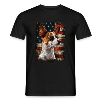 Renard Terrier Toy - America Usa - T-shirt homme - noir - Devant - AI Model Male 178 light (178cm)