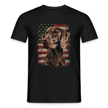 Weimaraner-America USA - Men's T-Shirt - black - Front - AI Model Male 178 light (178cm)