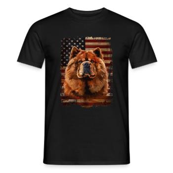 Chow-Chow, America USA - Men's T-Shirt - black - Front - AI Model Male 178 light (178cm)