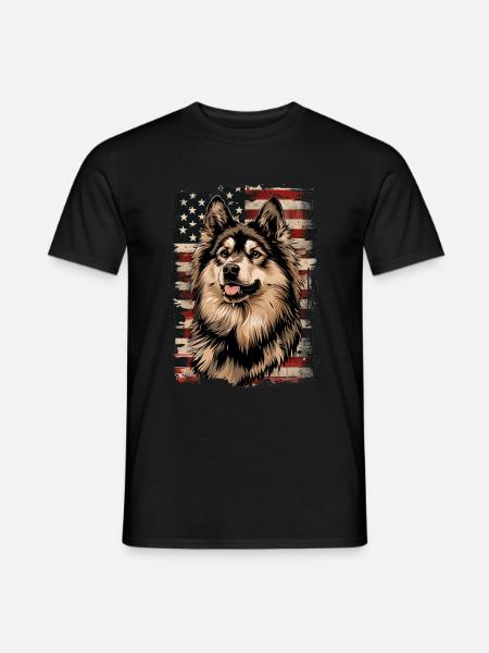 Finnish Lapphund, America Usa - Men's T-Shirt - black