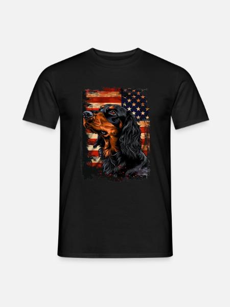Gordon Setter Amerika USA - T-skjorte herre - svart