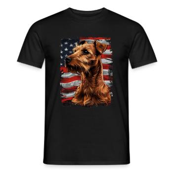 Irish Terrier America Usa - Men's T-Shirt - black - Front - AI Model Male 178 light (178cm)