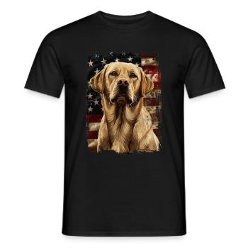 Labrador Retriever America Usa - Men's T-Shirt - black - Front - AI Model Male 178 light (178cm)