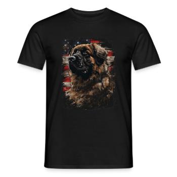 Leonberger America USA - Men's T-Shirt - black - Front - AI Model Male 178 light (178cm)